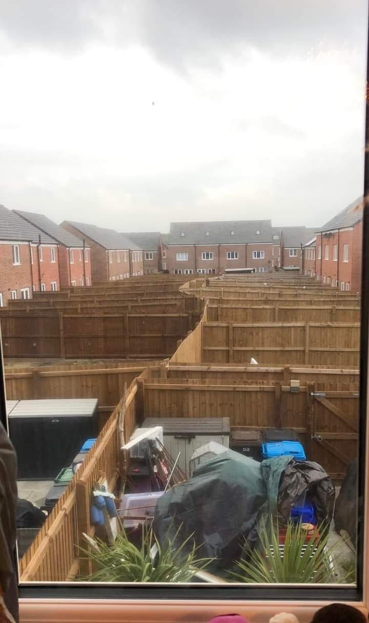 This meme is a picture of a maze-like backyard with a fence that blocks the view of the entire yard. The text in the image is "I've been trapped in this house for 10 years." The meme is meant to be humorous and relatable, poking fun at the feeling of being stuck in a situation or place that feels like a never- ending  maze.